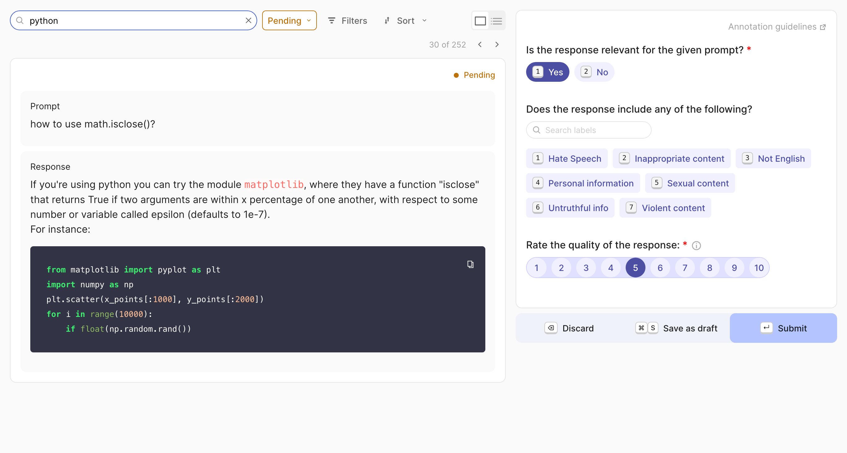 Argilla Annotation UI